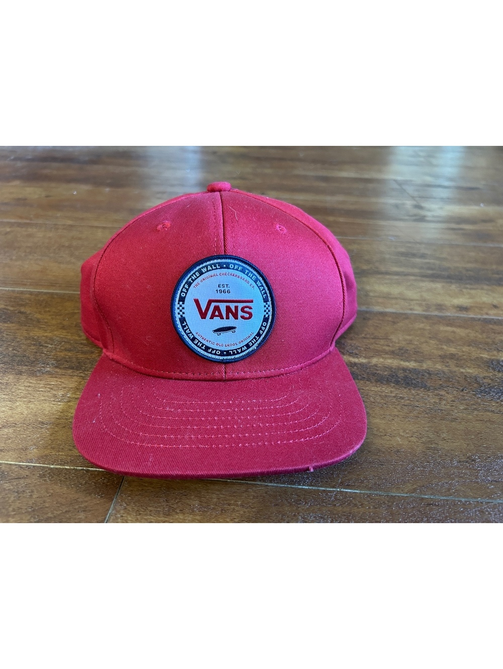Vans Red Baseball Cap with Logo Patch